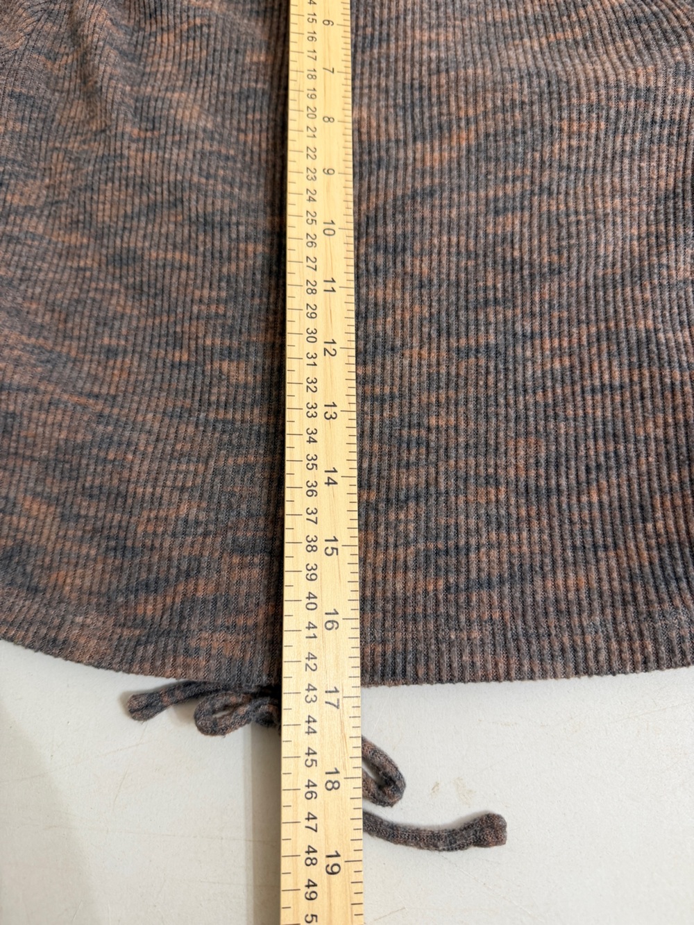 Wild Fable XS Brown Ribbed Ruched Drawstring Long Sleeve Crop Top - Picture 10 of 15